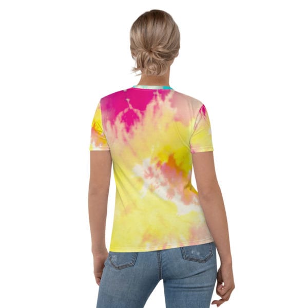 Yellow/Pink Tie Dye Women's T-shirt - Image 4